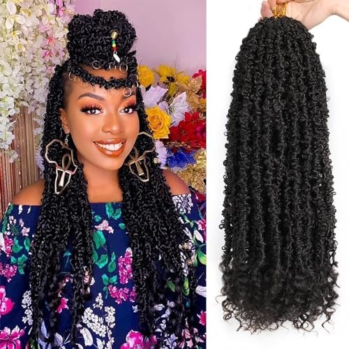 Butterfly locs with curls 1b