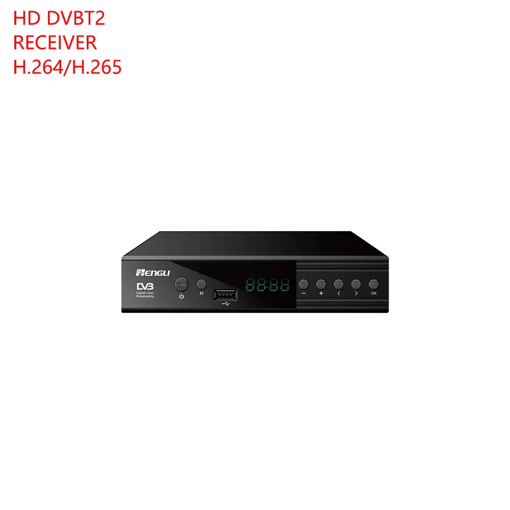 Hochwertiger europäischer OEM individueller Decoder DVB-T2/DVB-T Digitaler Fernsehempfänger Empfangsgerät HD DVB T2 H.265 1080P Set-Top-Box