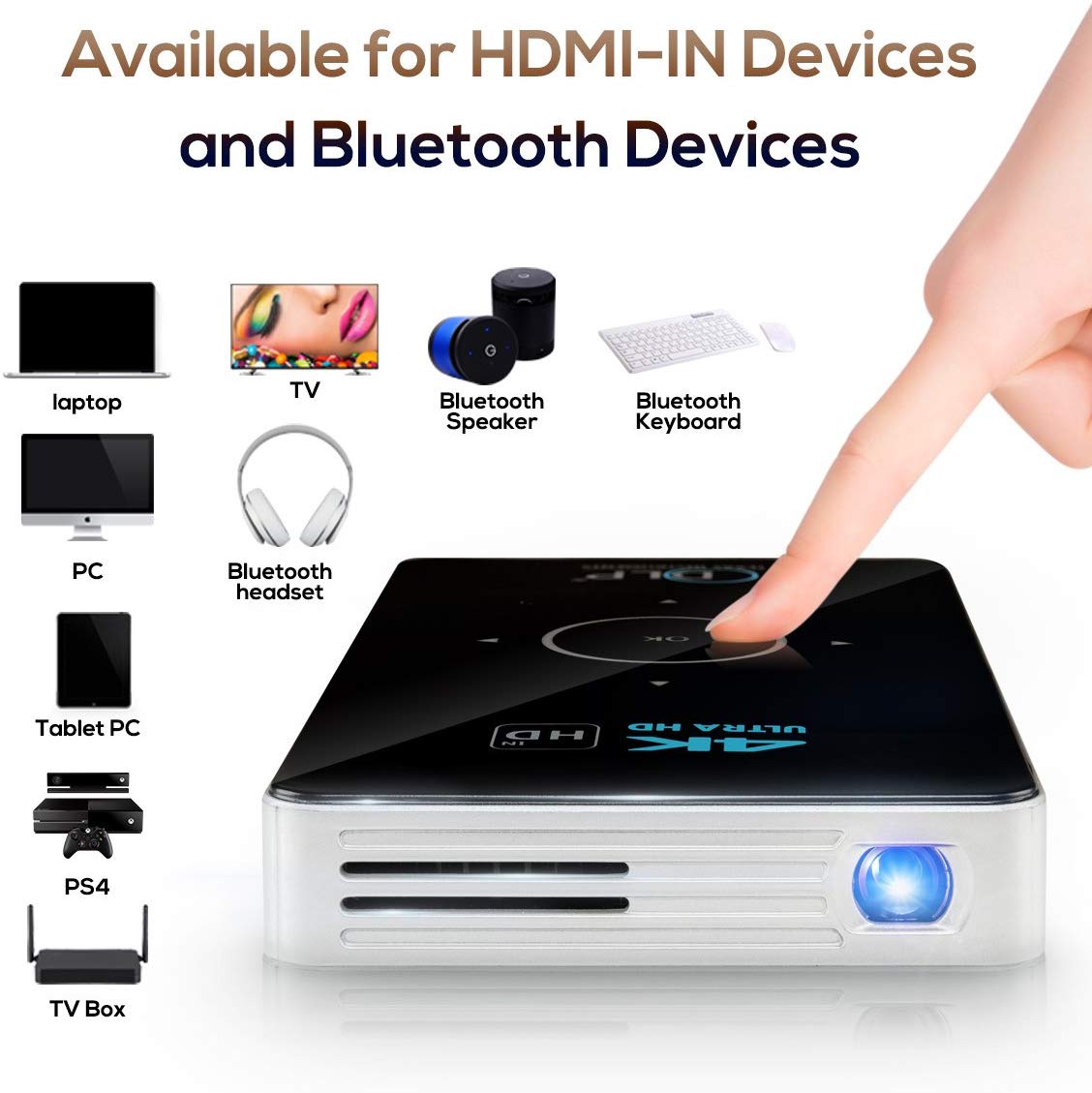 WIFI Android  mini portable smart pocket video DLP home projector