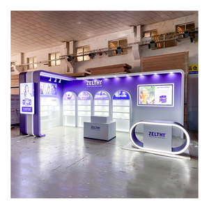 KOSTENLOSES INDIVIDUELLES DESIGN Schneller Aufbau Individueller Eck-Messestand aus Holz Modularer Ausstellungsstand für Messen - Product Image 3