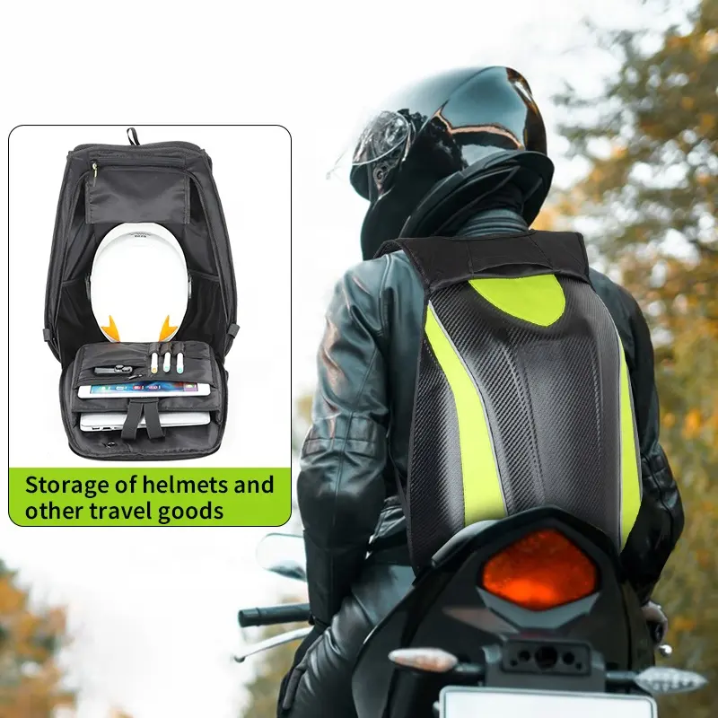 Fashionable Casual Sports Light Weight Shock Proof Helmet Backpack with Laptop Compartment for Motorcycle Enthusiasts