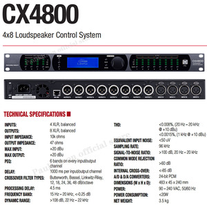Paulkitson Procesador de audio CX4800 Procesador de audio profesional Equipo de sonido 96kHz Tasa de muestreo Procesamiento de audio <span class=keywords><strong>DSP</strong></span> - Product Image 3