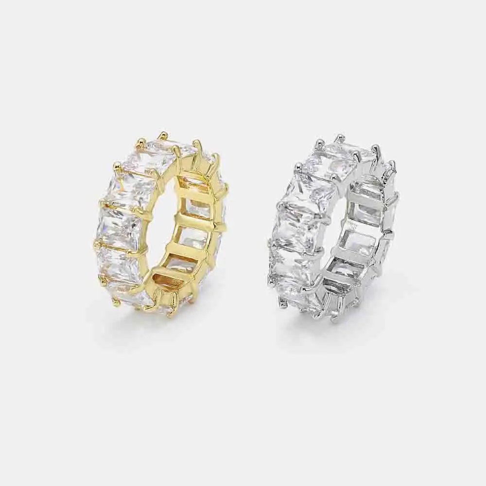 Perhiasan wanita modis cincin berlian alami kristal baja tahan karat harga