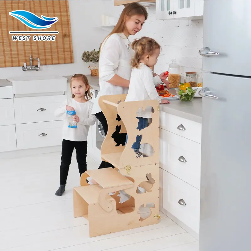 Montessori Küchen helfer Sicherheit Tritt hocker für Kinder Holz Lernt urm Umwelt freundliche Möbel