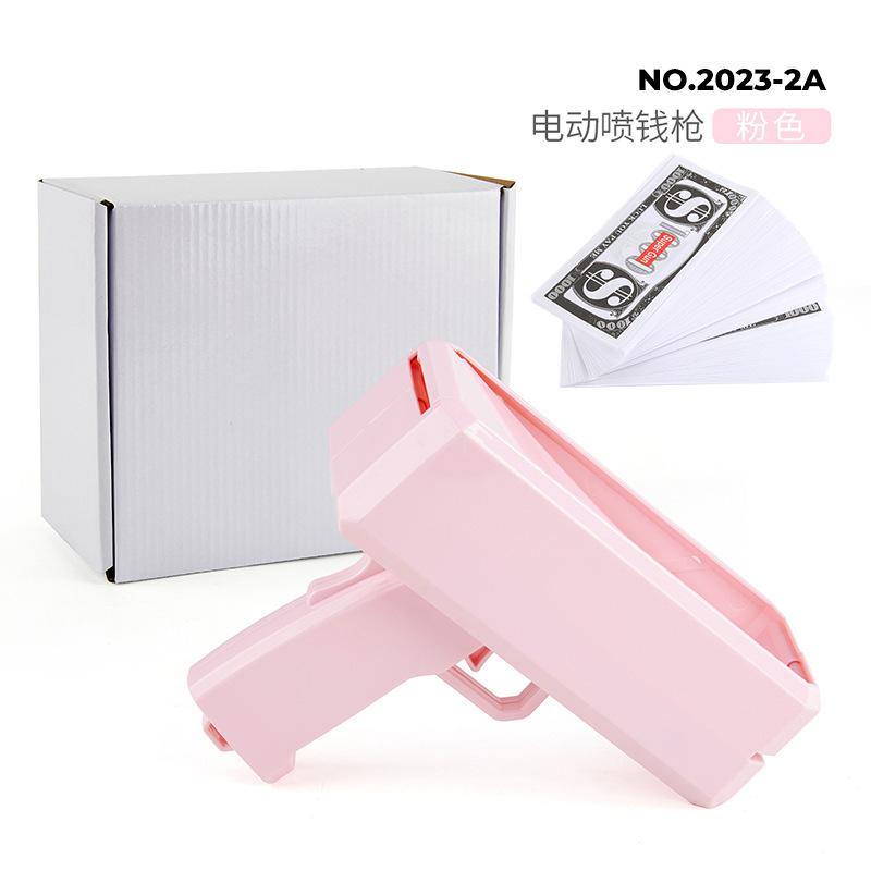 PISTOLA DE PULVERIZACIÓN de dinero Rosa + 100 billetes