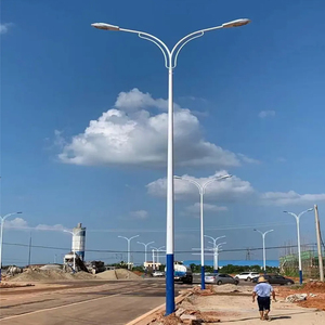 Cổ điển 6M 12 M hình bát giác dẫn ánh sáng đường phố cực nhúng nóng mạ kẽm của nhà sản xuất đèn bài viết 12 mét ánh sáng đường phố cực biểu ngữ - Product Image 6