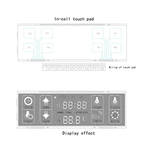 Benutzer definiertes TN LCD-Touchscreen-Display 70-poliges 6-stelliges kapazitives 7-Segment-HTN mit negativem blauem Hintergrund