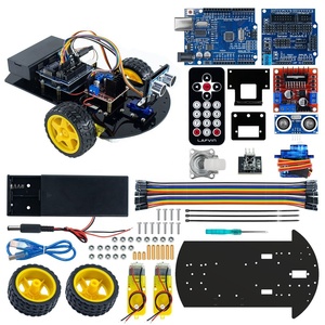 Educational Robot Kit Tutorial Kompatibel 4Wd Diy Transparent Arduino Robot Car Chassis Kit 4-Rad Arduino Robot Car Kit
