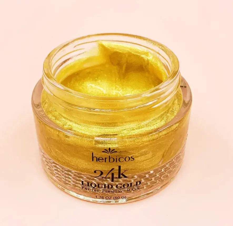 Máscara de firmeza facial Herbicos produto 100% puro de ouro líquido 24k para cuidados com a pele e corpo de colágeno orgânico produto OEM