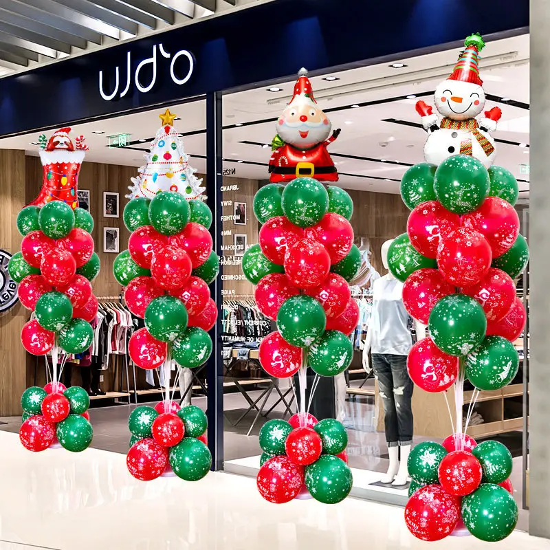 Weihnachts dekorationen Luftballons verkleiden Shop Eingang Atmosphäre Szene Layout Tisch schwimmende Geschäfte Supermarkt schwimmende Luftballons