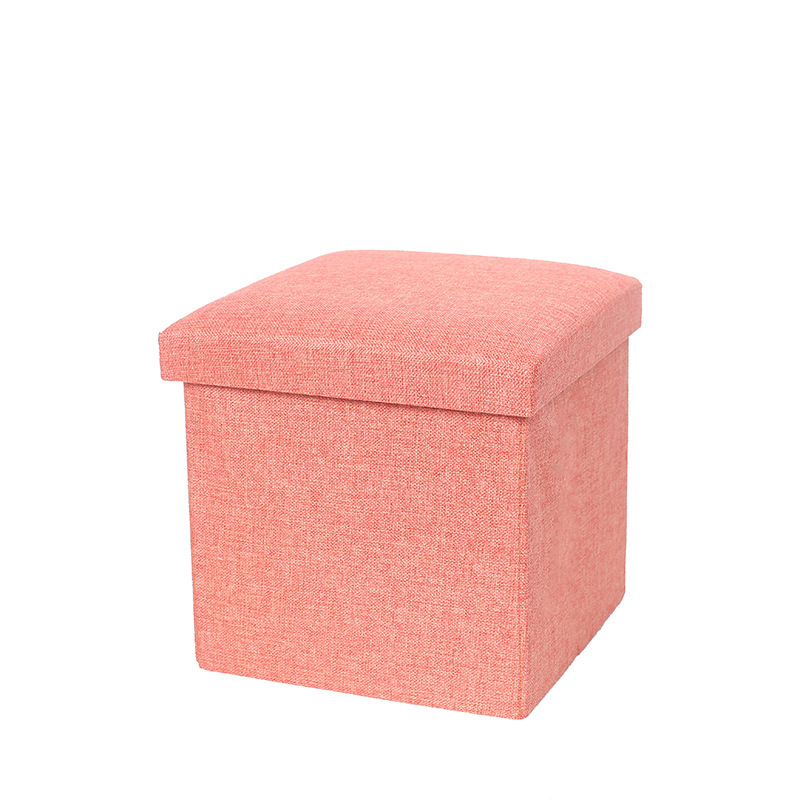 Cotton and linen storage stool - Orange quality choice