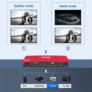 TESmart Hochwertiger AV Matrix Video Switcher 2x2 4x2 HDCP2.2 AUX L/R-Ausgang mit IR-Empfänger 4 K60hz HDMI Matrix