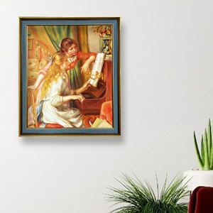 Tái tạo của pierre-auguste Renoir jeune fille AU <span class=keywords><strong>Piano</strong></span>-in nghệ thuật thân thiện với môi trường với đế và khung hỗ trợ vải - Product Image 3