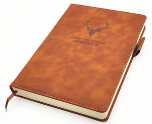 Colore marrone preghiera diario e planner portafoglio in pelle cristiana per gli uomini cerniera diario personalizzato stampa design il proprio notebook - Product Image 1