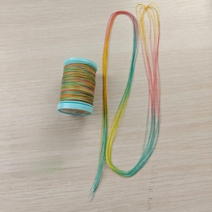 Hilo de cera redondo de colores, 6 hebras para manualidades, hilo tejido a mano DIY para tejer y pulseras, hilo de filamento teñido - Product Image 3