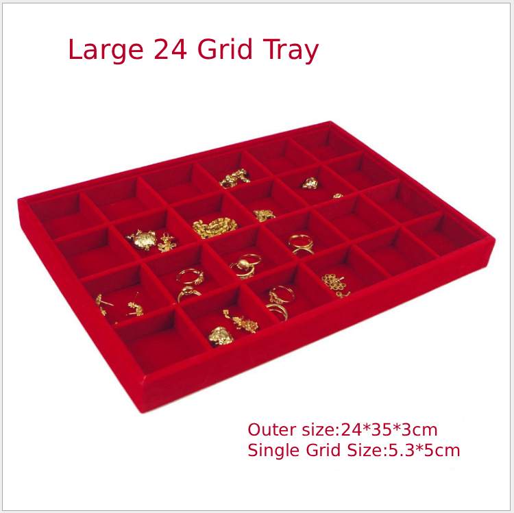 Rouge (Plateau 24 Compartiments en Velours)