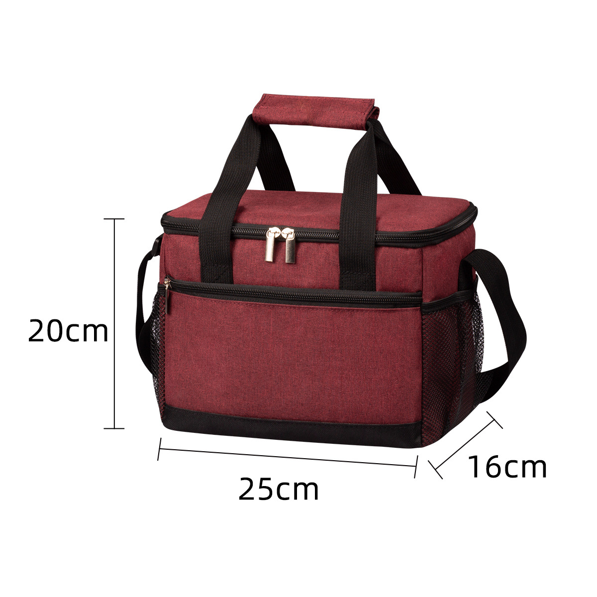Sac isotherme sans capuche de petite taille en bordeaux