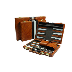 Tùy Chỉnh Da Hoa Chắp Vá Backgammon Cầm Tay Cờ Vua Backgammon Sang Trọng Da Bàn Cờ Với Dice PU Hộp Trò Chơi Thiết Lập - Product Image 1