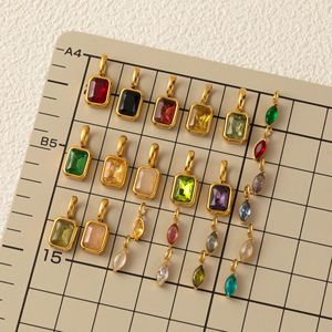European American Cross Border <strong>12</strong> Birthstone Pendant Necklace Detachable Circle 18K Gold Plated <strong>Chains</strong> Excellent Color - Product Image 2