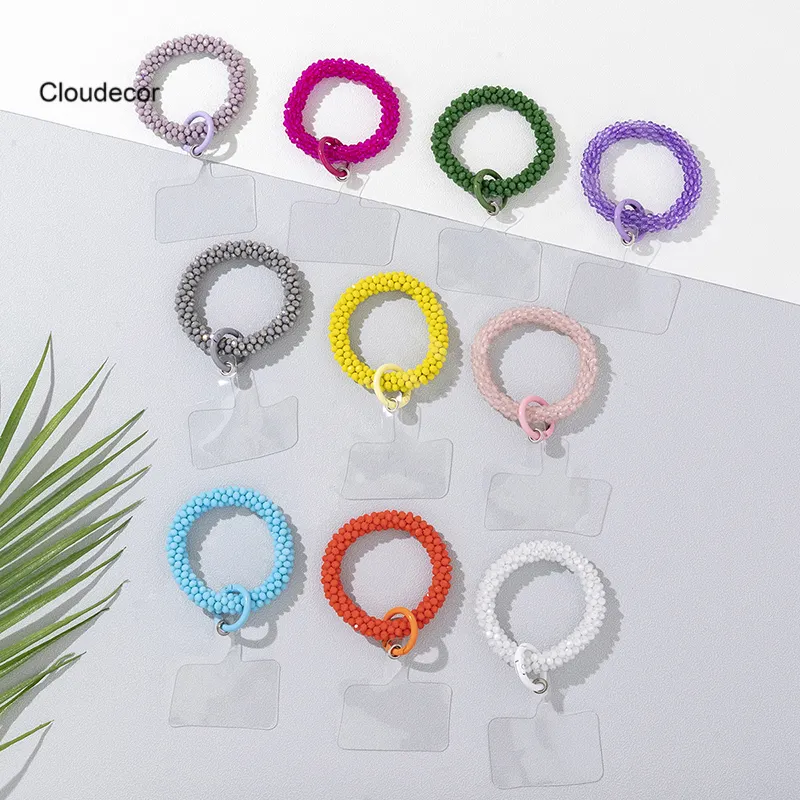 Kleur Kristallen Oogverblindende Mobiele Telefoon Hanger Fabrikant Vrouwen Draagbare Mobiele Telefoon Polsband Universele Mobiele Telefoon Armband