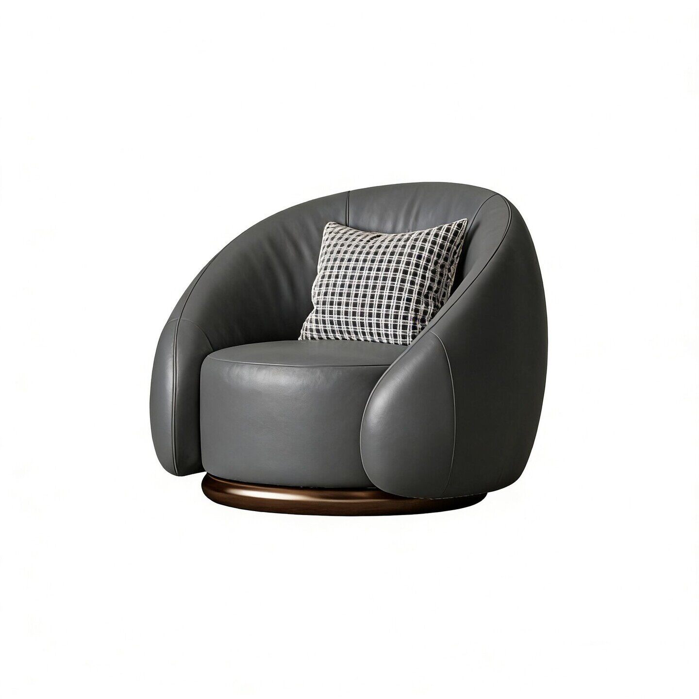 Single chair (dark gray cat scratch leather)