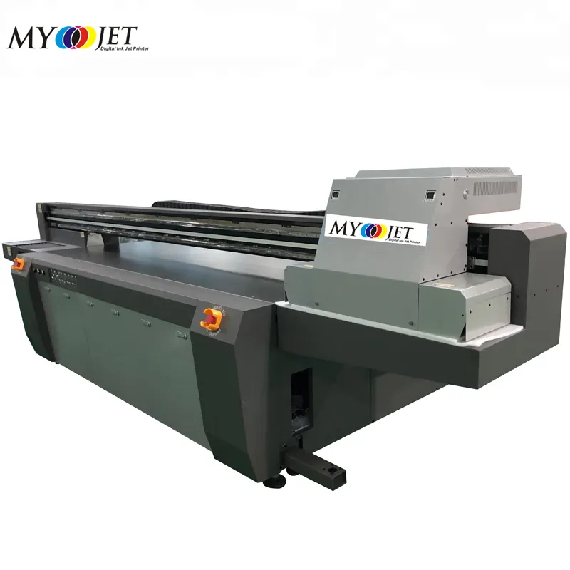 Impressora UV Myjet transparente realista com qualidade de impressão em mesa de trabalho plana, capacidade de produção industrial, impressão rápida