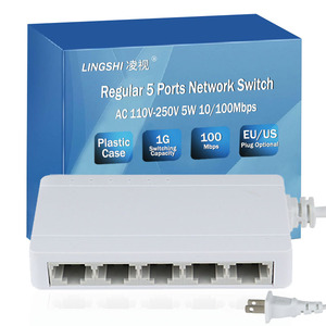 Kunststoff gehäuse 10/100Mbps 5 Ports Ethernet Switch Plug & Play Desktop Fast Network Switch 5 Ports für den Heimgebrauch - Product Image 2