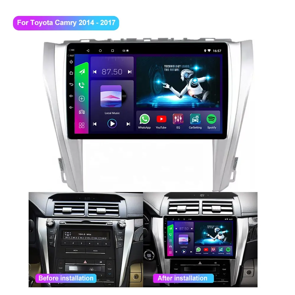 10.2 sistema Audio Stereo Android 9 per Toyota Camry 2014 2015 2016 2017 frame autoradio navigazione gps