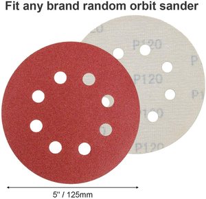 กระดาษทรายกันน้ำอลูมิเนียมออกไซด์กระดาษทรายทราย6นิ้ว <span class=keywords><strong>Velcro</strong></span> แผ่นขัดกระดาษทรายดิสก์พร้อมรู - Product Image 3