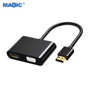 Convertidor de cable HDMI a HDMI VGA, adaptador hdmi vga con audio y cable de alimentación USB, hardware de ordenador 4 en 1 - Product Image 1