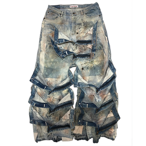 डिज़्न्यू जींस निर्माता कम मोक कस्टम पुरुषों जींस उच्च गुणवत्ता वाले स्ट्रीटवियर डिजाइनर स्टैक्ड जींस - Product Image 5