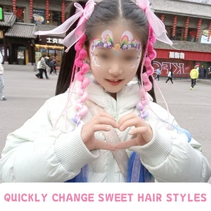 Bán Buôn Handmade Đầy Màu Sắc Tóc Đuôi Ngựa Tóc Giả Với Thời Trang Bím Tóc Bong Bóng Xoắn Tóc Đèn Lồng Phong Cách Bán Sỉ Bện Lông - Product Image 3