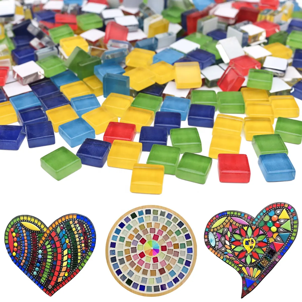 Atacado colorido 1cm mini cristal solto vidro diy telhas peças de mosaico para artesanato