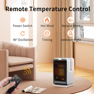 サーモスタットとリモコンを備えた屋内用の新しい2in1冷却および加熱ファン1000WPTCポータブル電気ヒーター - Product Image 6