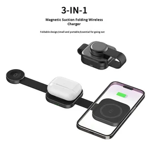 Apple manyetik kablosuz şarj 3 in 1 kablosuz şarj istasyonu için kompakt uygun 3-in-1 2025 15W - Product Image 2