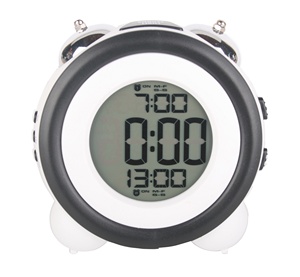 Reloj despertador de doble campana de Metal, Digital LCD, de mesa, multifunción, de escritorio, pesado, luz trasera para dormir - Product Image 1