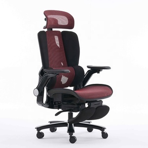 Hiện đại sang trọng vải màu đen da đỏ giá tốt nhất Ergonomic điều hành xoay PC ghế văn phòng với footstep Flip-up gấp cánh tay - Product Image 3