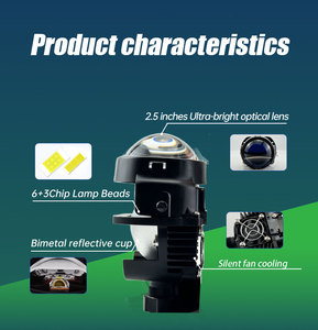Otomobiller için mavi Lens 2.5 inç LED ışık projektör 60W düşük işın araç aydınlatma sistemi, Model Touring - Product Image 5