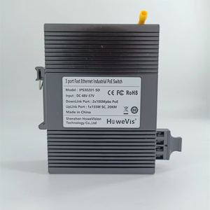 Conmutador PoE Ethernet de red industrial no gestionado con 1 módulo de interfaz SC de fibra FC/ST 2xRJ45 1 módulo de interfaz - Product Image 1