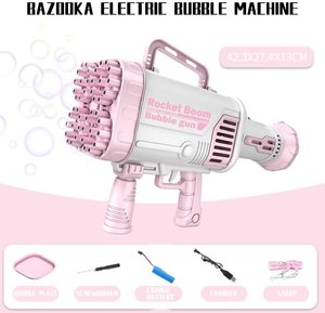 Elektrikli makine 2 In 1 kabarcık tabancası ve el fanı 64 delik otomatik kabarcık makinesi silah kabarcık üfleyici çocuklar için - Product Image 4