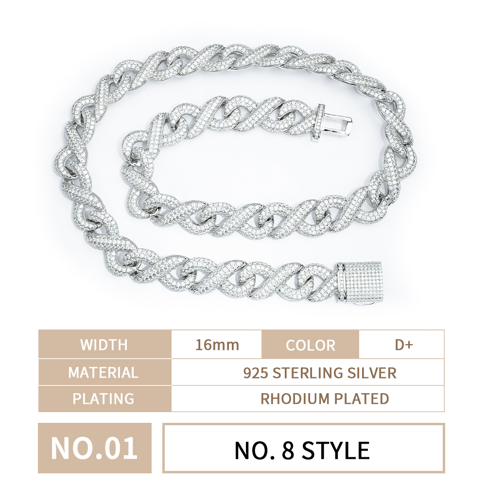 16mm No.8 style & white gold style