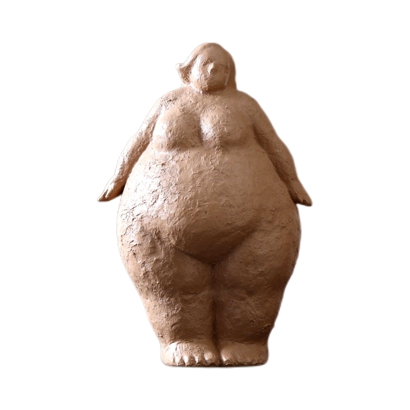 colorful Nordic fat woman - Hugging and sitting