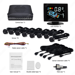 8 Radar Front and Rear Parking <strong>Sensor</strong> Kit <strong>Reverse</strong> <strong>LCD</strong> Display Monitor 12V Auto Parking Assist <strong>System</strong> - Product Image 2