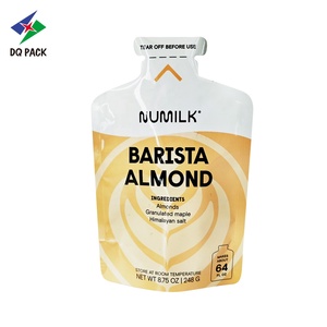 DQ paketi özel Logo Doypack çantası ayakta duran torba suyu için sütlü içecek toz ve enerji içecekleri koku geçirmez özelliği