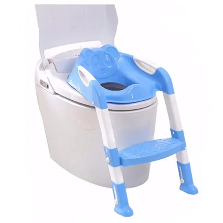 2 रंग प्लास्टिक यात्रा शौचालय कदम मल पॉटी कुर्सी ट्रेनर बच्चे के साथ Foldable शौचालय सीट समायोज्य सीढ़ी