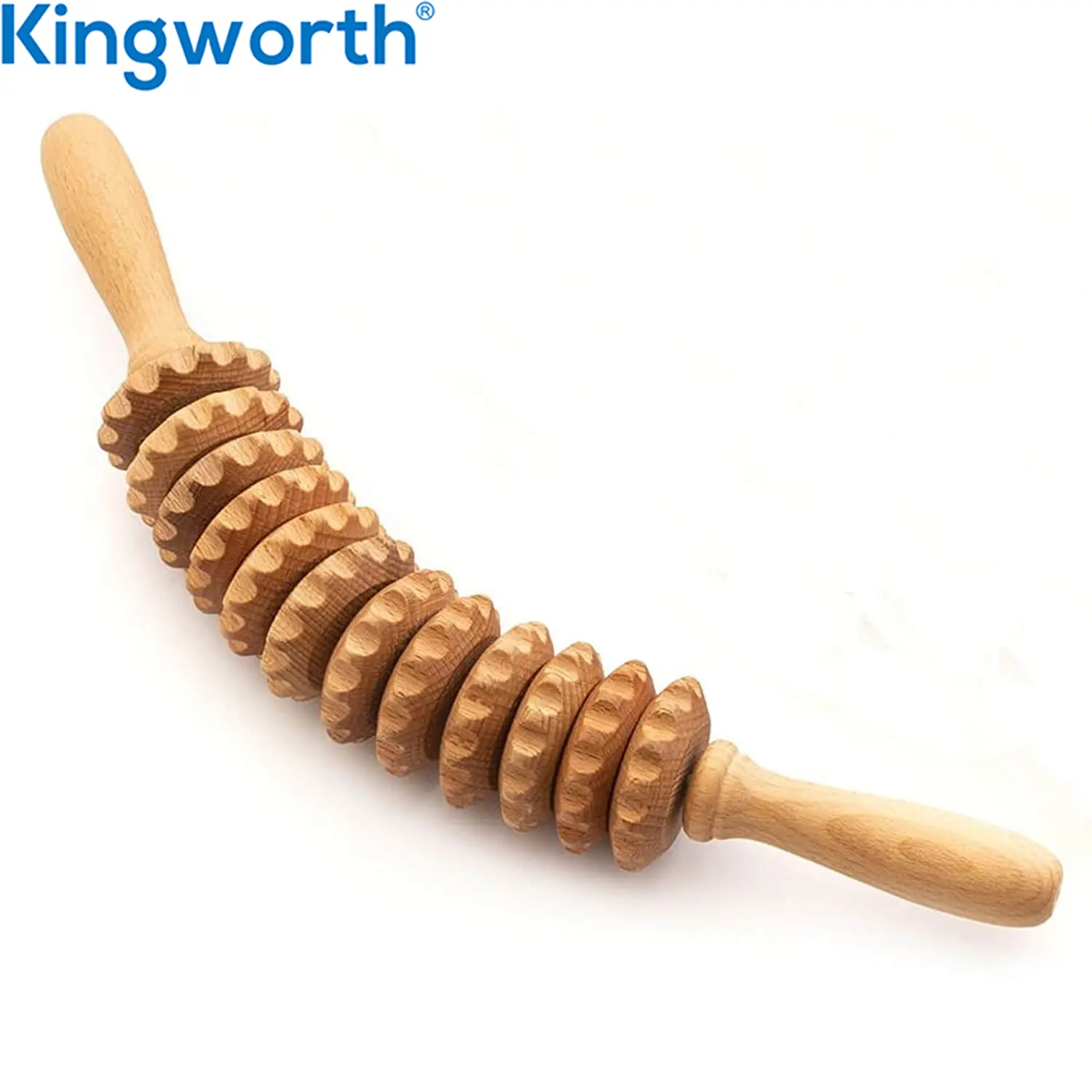 Kingworth Curved Wooden Therapy Cellulite Massage Roller Lymphatic Drainage Massager