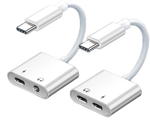 2合1音频适配器USB C至3 5毫米插孔Type-C充电3.5毫米Aux电缆 - Product Image 3