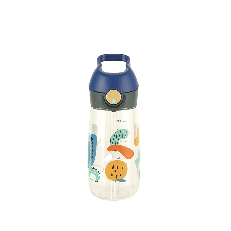 Bottiglia d'acqua potabile in plastica tritan da 500ml all'ingrosso tazza di plastica personalizzata bottiglia d'acqua in plastica riutilizzabile per bambini con cannuccia