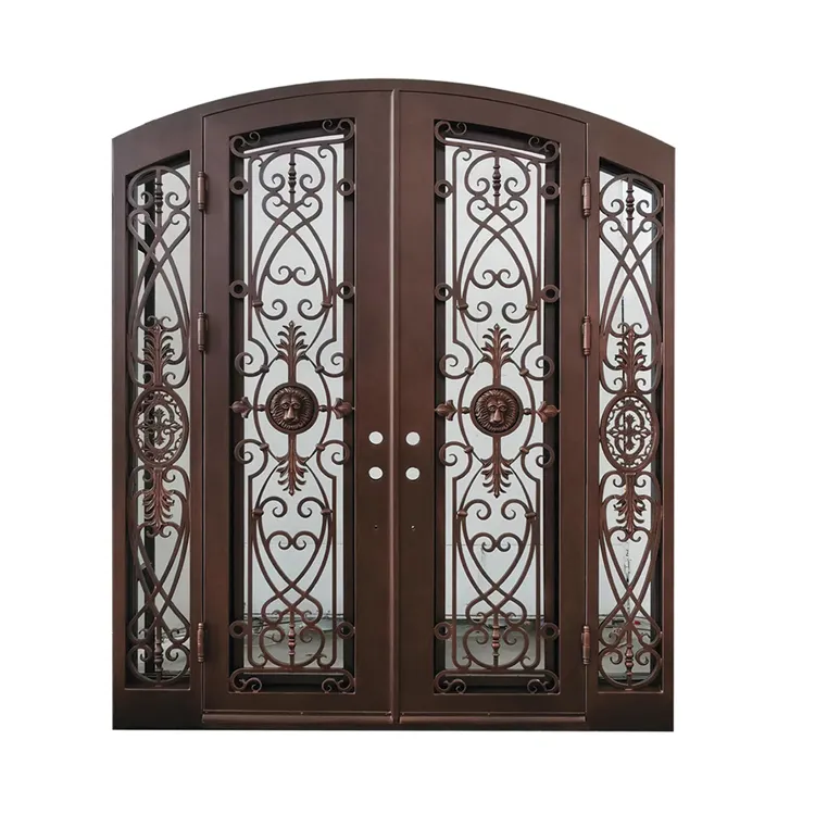 Villa wrought iron country rural courtyard home door iron stainless steel gate yard double door