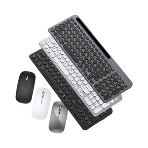 Combo de teclado y ratón inalámbricos de 2,4G Compatibilidad de varios sistemas de tres modos Juego de ratón de teclado Bluetooth Teclados recargables